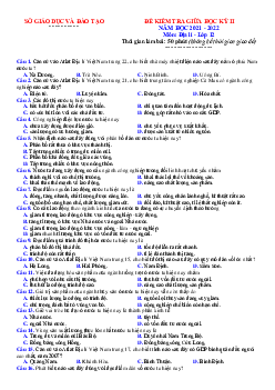 Đề thi giữa HK2 môn Địa 12 (có đáp án) - Đề 3