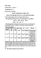Báo cáo kết quả thực tập hóa đại cương | Đại học Y dược Thành phố Hồ Chí Minh