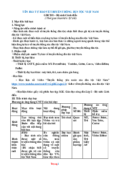 Giáo Án Học Kì 1 Phương Pháp Mới môn GDCD lớp 8 Cánh Diều