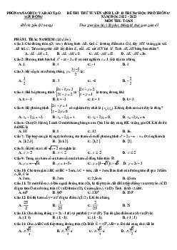Đề thi thử Toán vào lớp 10 năm 2023 phòng GD&ĐT Sơn Động – Bắc Giang