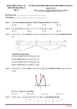 Đề Ôn Thi TN THPT Môn Toán 2021 Chuẩn Cấu Trúc Đề Minh Họa Có Lời Giải Chi Tiết Và Đáp Án (Đề 13)