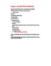 ACC101 - Nội dung khóa học: Kế toán trong Doanh Nghiệp