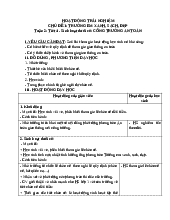 Hoạt động trải nghiệm Chủ đề 1: trường em xanh, sạch, đẹp | Giáo án Hoạt động trải nghiệm 4