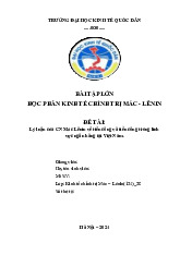 Lý luận của chủ nghĩa Mác Lênin về tiền công và tiền công trong lĩnh vực ngân hàng tại Việt Nam | Môn Kinh tế chính trị Mác-Lênin - Đại học Kinh Tế Quốc Dân
