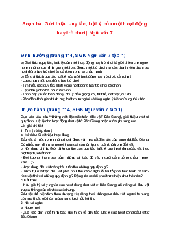 Soạn bài Giới thiệu quy tắc, luật lệ của một hoạt động hay trò chơi | Ngữ văn 7 sách Cánh diều