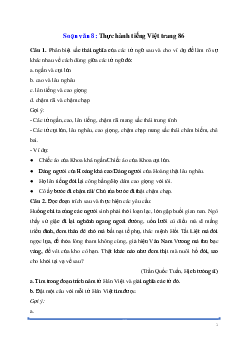 Soạn bài: Thực hành tiếng Việt trang 86 Ngữ Văn 8 | Kết nối tri thức