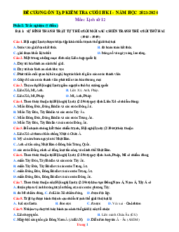 Đề cương ôn tập học kì 1 môn lịch sử 12 năm học 2023 - 2024