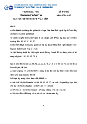 Đề thi thử cuối kỳ Cấu trúc dữ liệu và giải thuật | Trường Đại học CNTT Thành Phố Hồ Chí Minh