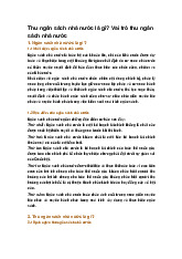 Thu ngân sách nhà nước là gì? Vai trò thu ngân sách nhà nước