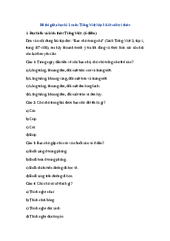 Đề thi giữa học kì 2 môn Tiếng Việt lớp 3 Kết nối tri thức