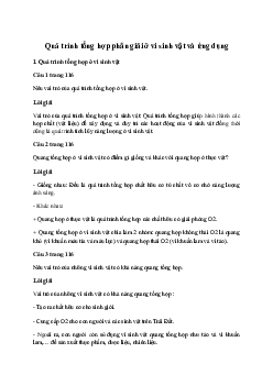 Giải Sinh học 10 Bài 19: Quá trình tổng hợp phân giải ở vi sinh vật và ứng dụng | Cánh diều