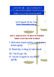 Chương 2: Luật doanh nghiệp - Thống  kê doanh nghiệp | Đại học Lâm Nghiệp