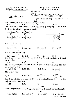 Đề kiểm tra học kì 2 Toán 12 năm học 2018 – 2019 sở GD&ĐT Kon Tum