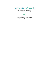 Giải đề thi cuối kỳ môn Lý thuyết thống kê | Đại học Kinh tế Thành phố Hồ Chí Minh