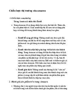 Chiến lược thị trường của Amazon | Thương mại điện tử | Đại học Thương mại