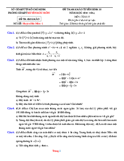 Đề tham khảo tuyển sinh 10 năm 2023-2024 môn toán Phòng GD Huyện Hóc Môn mã đề Huyện Hóc Môn-1 (có đáp án và lời giải chi tiết)
