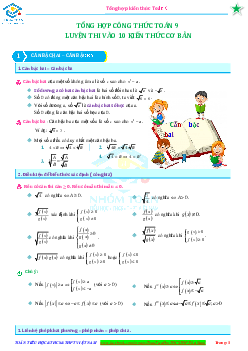 Tổng hợp kiến thức môn Toán lớp 9 phần Đại số