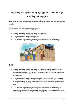 Giải Hoạt động trải nghiệm 6: Em tham gia hoạt động thiện nguyện  | Kết nối tri thức