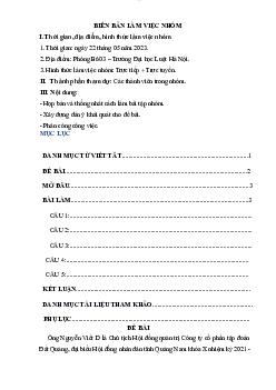 Bài tập nhóm ôn tập học phần Luật hành chính