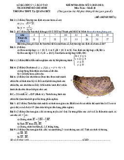 Đề học kỳ 1 Toán 10 năm 2022 – 2023 trường THPT Tạ Quang Bửu – TP HCM
