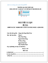 Tiểu luận Chiến lược marketing cho sản phẩm dầu gội Dove môn Marketing căn bản | Trường Đại học Thủy Lợi