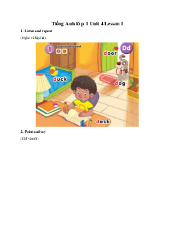 Tiếng Anh lớp 1 Unit 4 Lesson 1 | Global Success