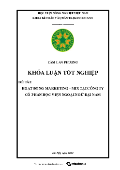 Khóa luận tốt nghiệp |  Hoạt động Marketing – Mix tại Công ty Cổ phần Học viện Ngoại ngữ Đại Nam | Học viện Nông nghiệp Việt Nam