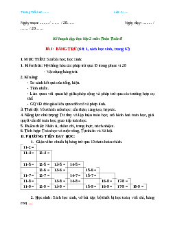 Giáo án Toán 2 sách Chân trời sáng tạo | Tuần 8 | Tiết 5