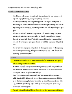 C, Quan niệm của triết học Mác Lênin về vật chất |  môn Triết học Mác -Lênin | Đại học sư phạm Hà nội 