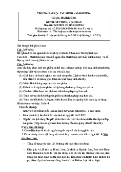Đề thi kết thúc học phần  Nguyên lý marketing
