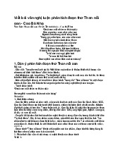 Viết bài văn nghị luận phân tích đoạn thơ Than nỗi oan - Cao Bá Nhạ - Ngữ văn 9