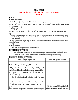 Giáo án Tự nhiên và xã hội 2 sách Chân trời sáng tạo (Cả năm)| Bài 20