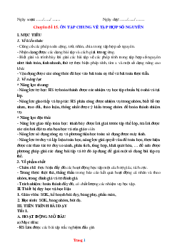 Giáo án dạy thêm Toán 6 KNTT ôn tập chung về tập hợp số nguyên