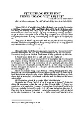 Địa vị của người phụ nữ trong Hoàng Việt luật lệ | Học viện Hành chính Quốc gia