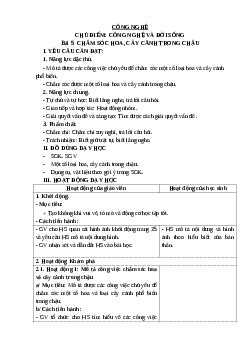 Giáo án Công nghệ lớp 4 Bài 5 | Chân trời sáng tạo