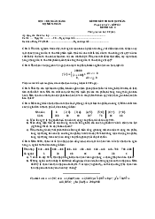 Đề và đáp án Toán Kinh Tế 2 | Hvnh