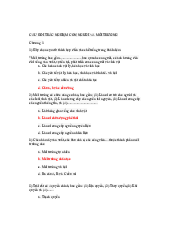Câu hỏi trắc nghiệm cuối kỳ con người và môi trường | Trường Đại học Mở Thành phố Hồ Chí Minh