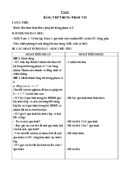 Giáo án Toán 1 - Tuần 16 | sách Vì sự bình đẳng và dân chủ trong giáo dục