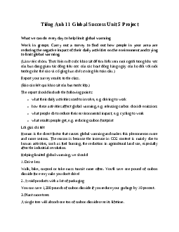Giải Unit 5 Project | Tiếng Anh 11 Global Success