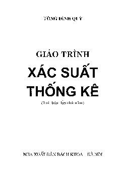 Giáo trình xác suất thống kê | Đại học Sư phạm Kỹ thuật Thành phố Hồ Chí Minh