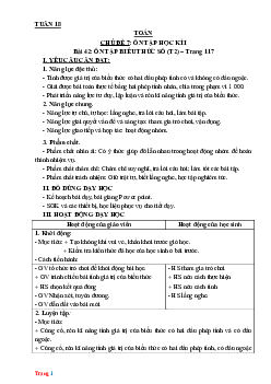 Kế hoạch bài dạy Toán 3 Kết nối tri thức tuần 18