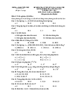 Đề giữa kỳ 1 Toán 6 (Cánh Diều) năm 2022 – 2023 phòng GD&ĐT Yên Thế – Bắc Giang