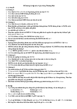 Đề cương ôn tập môn Ngân hàng thương mại