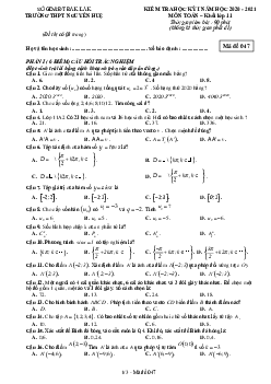 Đề thi HK1 Toán 11 năm 2020 – 2021 trường THPT Nguyễn Huệ – Đắk Lắk