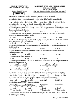 Đề thi thử Toán vào lớp 10 năm 2024 – 2025 trường THCS Việt Ngọc – Bắc Giang