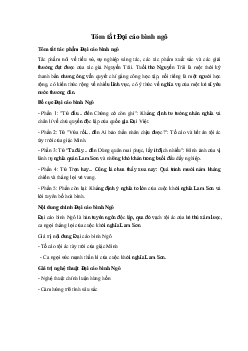 Tóm tắt Đại cáo bình ngô Ngữ Văn 10 Cánh Diều
