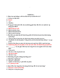 Trắc nghiệm marketing căn bản | Đại học Thủy Lợi