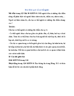 Giải Khoa học tự nhiên 8 bài 30: Khái quát về cơ thể người | Kết nối tri thức