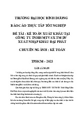 Báo cáo thực tập Kế toán xuất khẩu tại công ty xuất nhập khẩu môn Kế toán kinh doanh xuất nhập khẩu | Đại học kinh tế Quốc dân