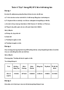 Toán 8 Bài 1: Thu thập và phân loại dữ liệu - Chân trời sáng tạo